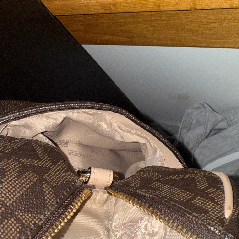 Michael Kors Brown Satchel with Gold Accents - Picture 12 of 15
